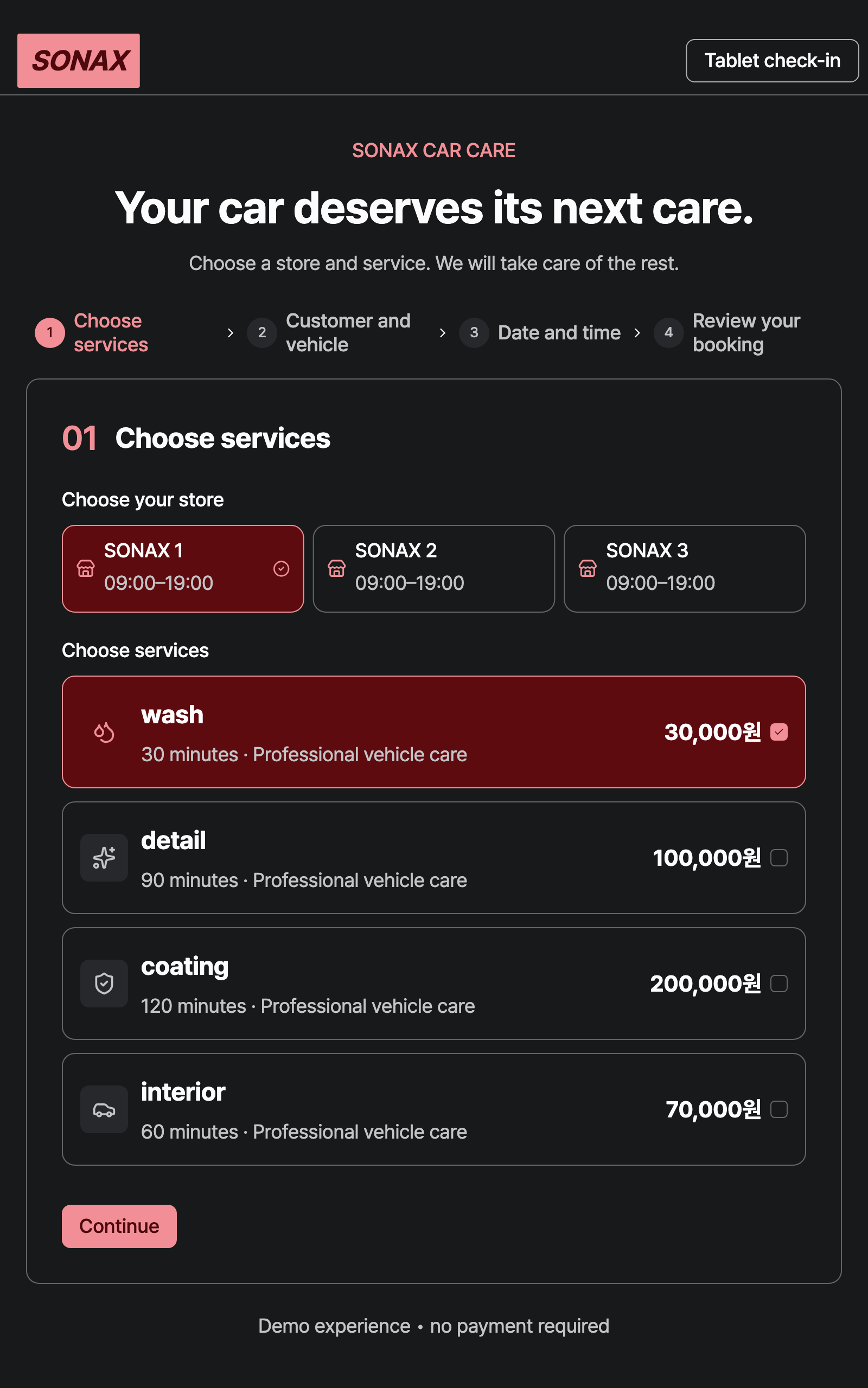 care_overview — tablet · dark · en · text 1.3x