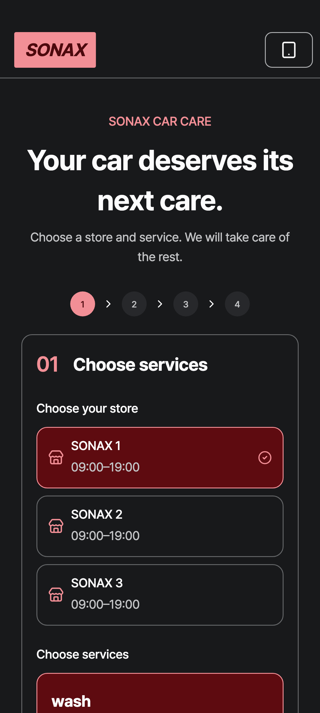 booking_step_0 — phone · dark · en