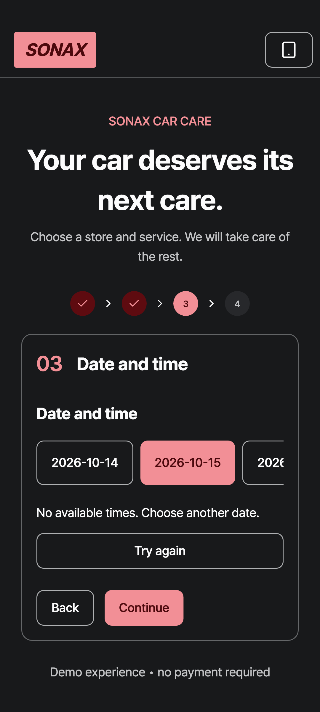 booking_step_2 — phone · dark · en