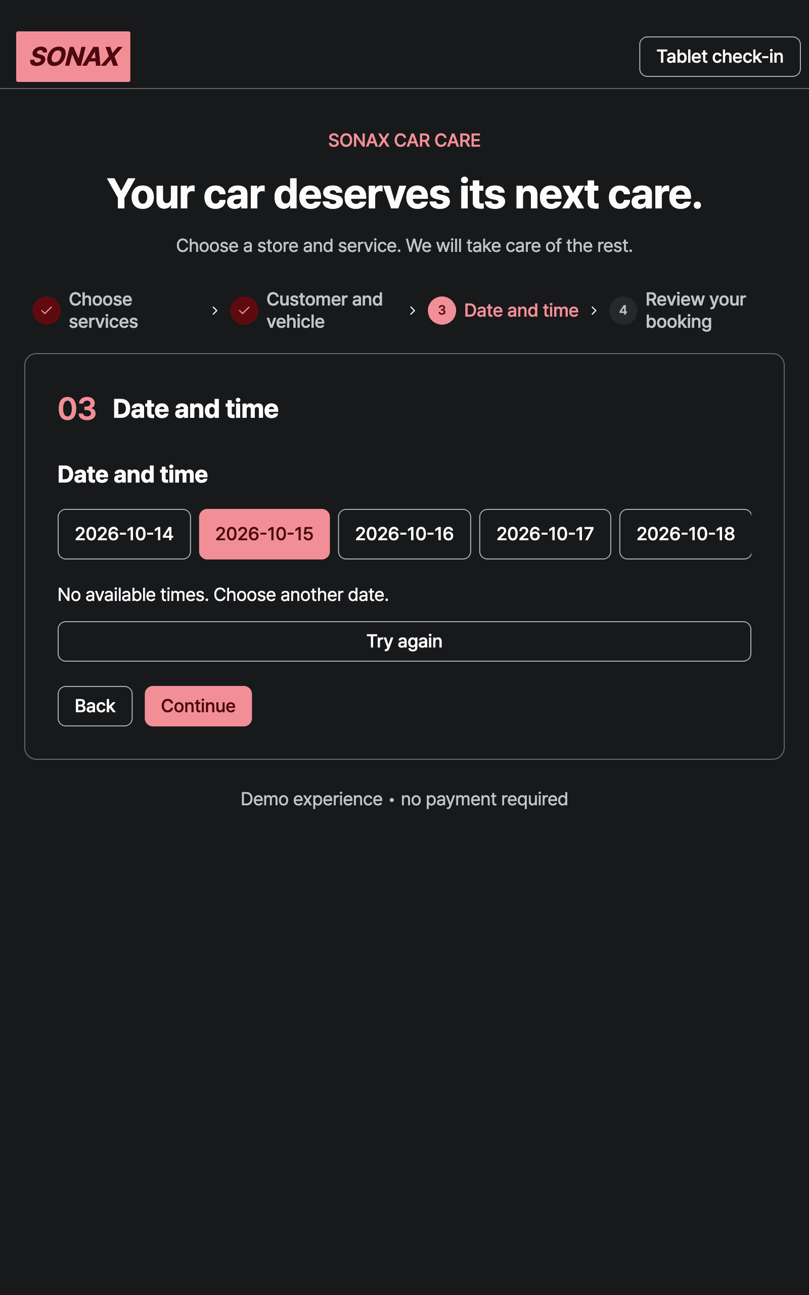 booking_step_2 — tablet · dark · en · text 1.3x