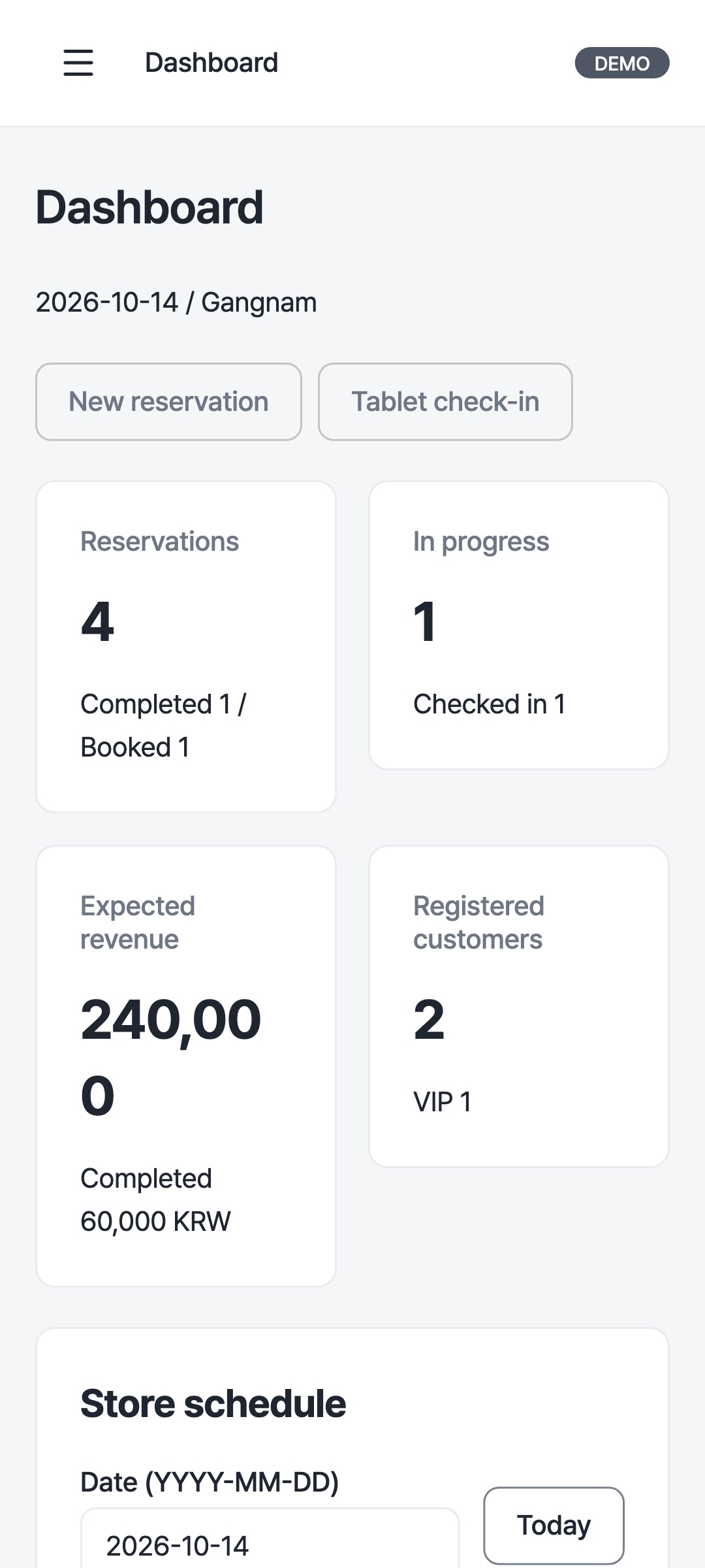 dashboard — phone · light · en
