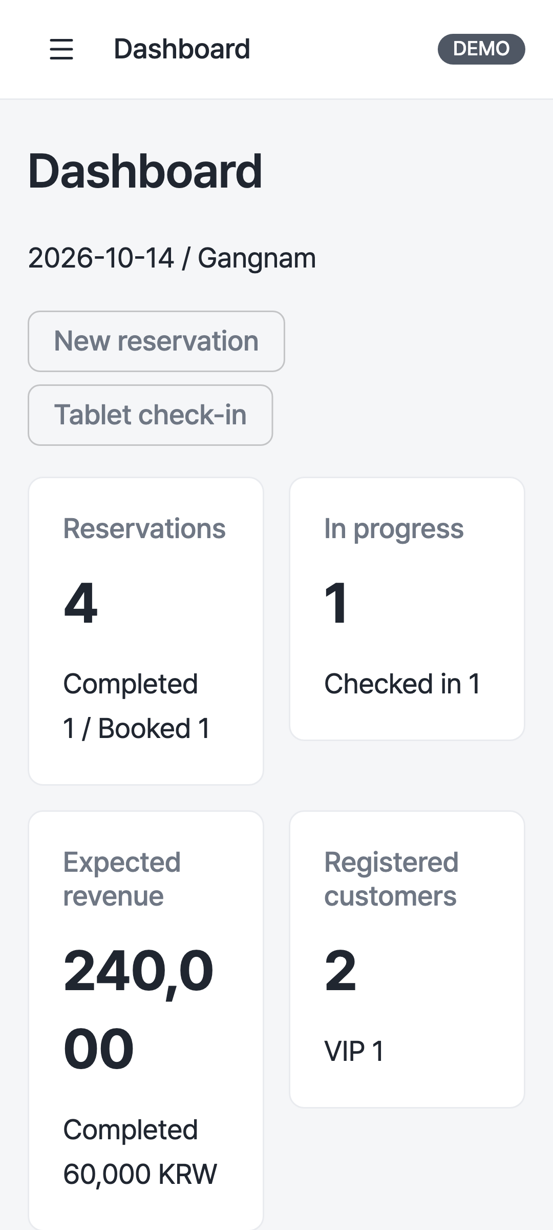 dashboard — phone · light · en · text 1.3x