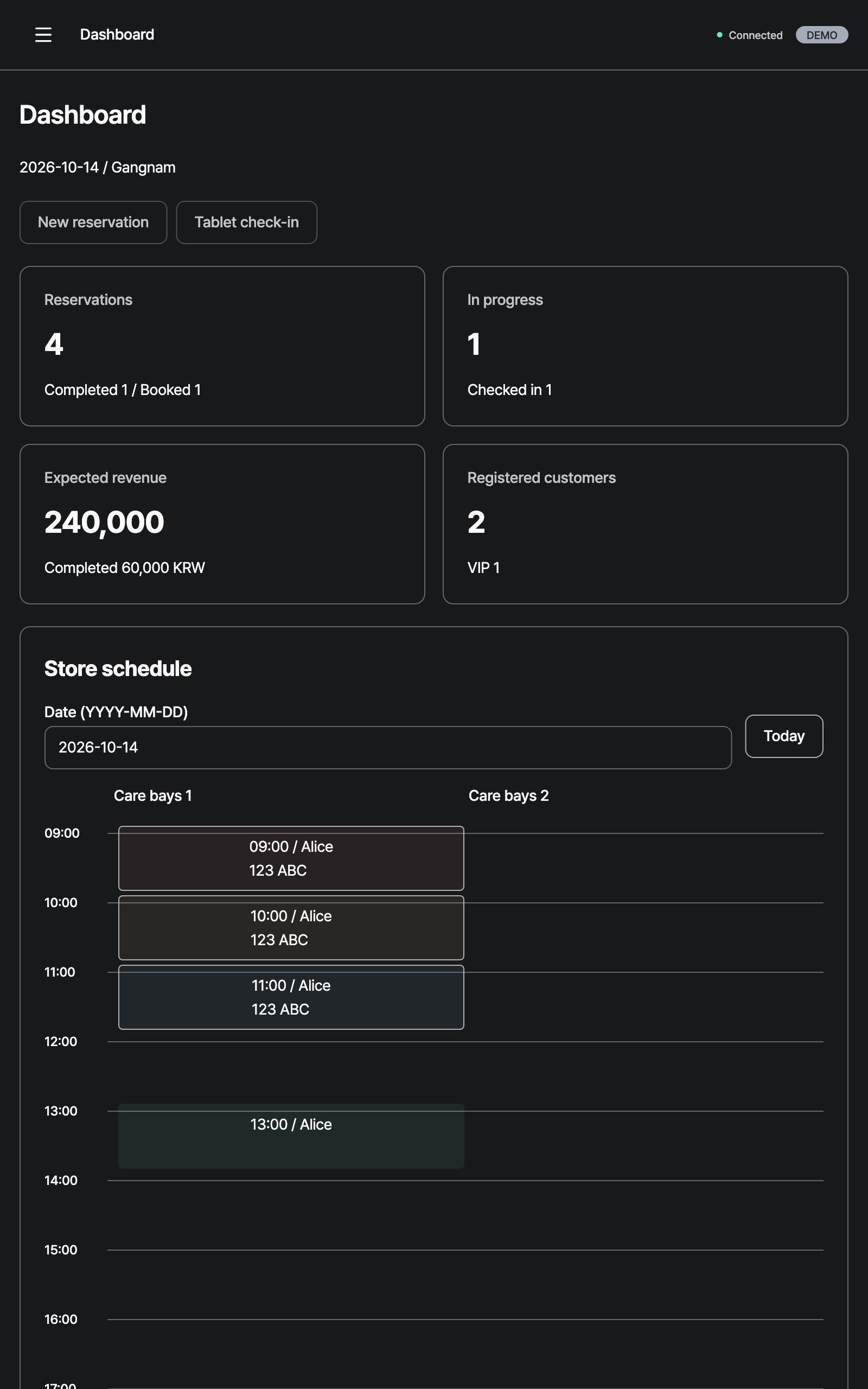 dashboard — tablet · dark · en
