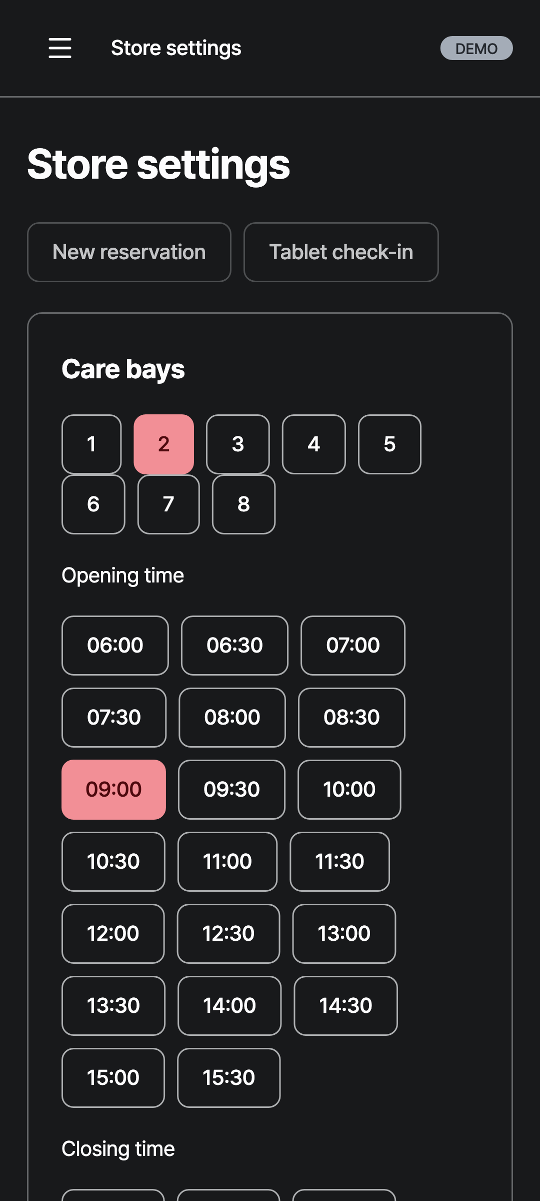 settings — phone · dark · en