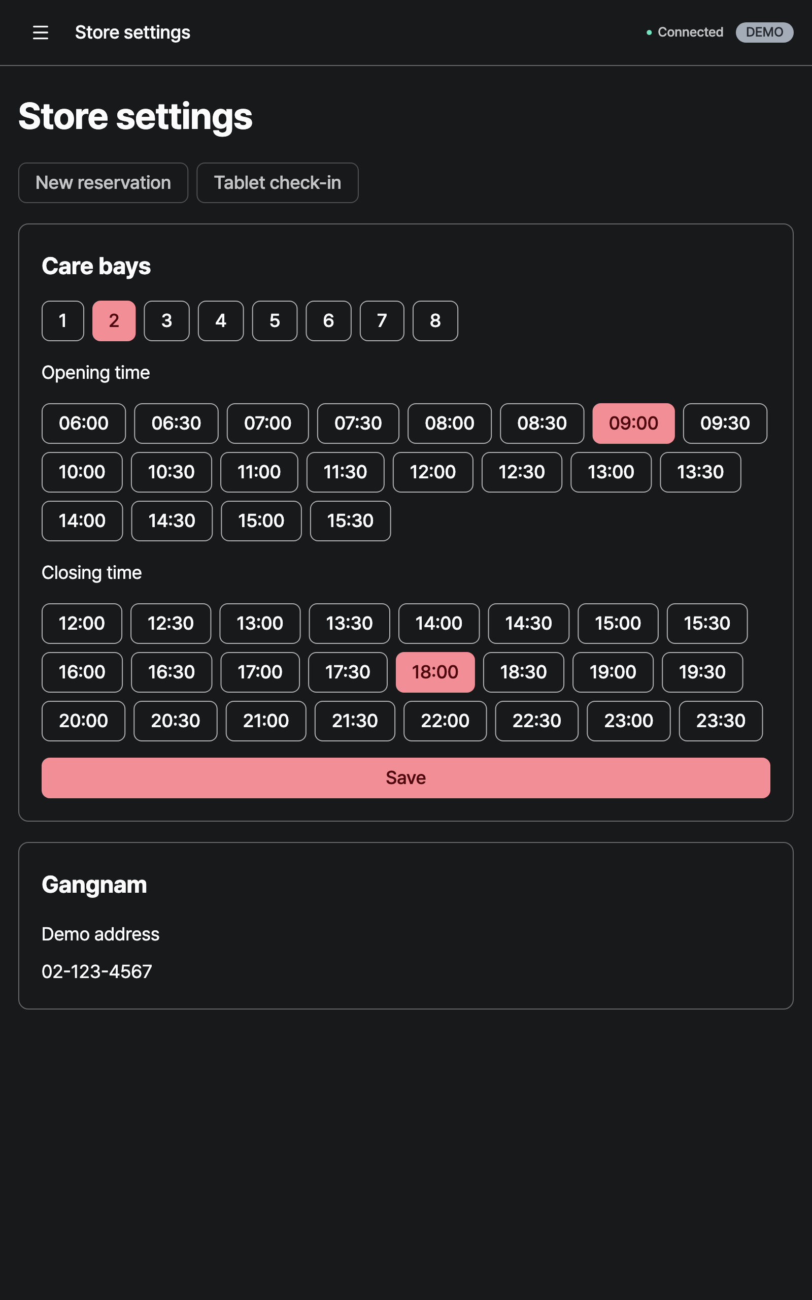 settings — tablet · dark · en · text 1.3x