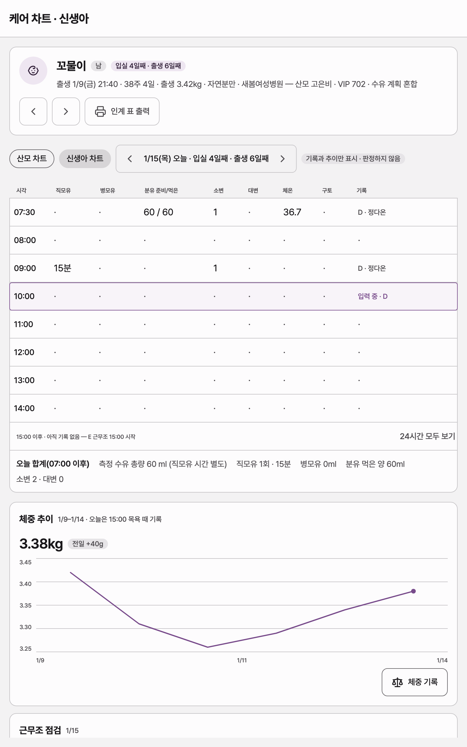 care_chart_newborn — tablet · light · ko