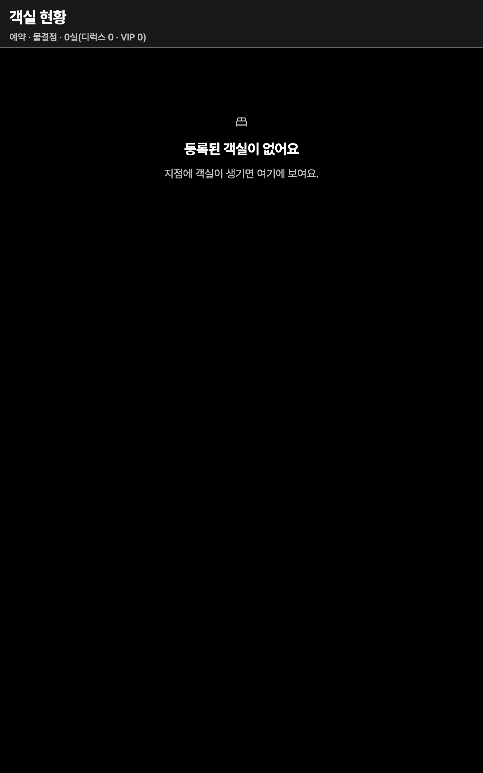 room_board_empty — tablet · dark · ko · text 1.3x